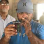 Mabiel in La Paz checks chlorine levels